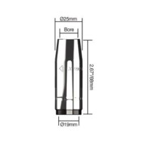 Сопло газовое горелки PARWELD XP8 200A/320W (цилиндрическое, d=19х68 мм, упаковка 5 шт.)