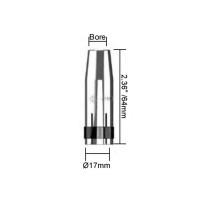 Сопло газовое горелки PARWELD BZL SB230A/SB240A/SB240W (сильно коническое, d=10x64 мм, упаковка 5 шт.)