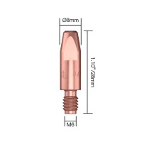 Контактный наконечник PARWELD BZL SB230A-350W (d=0.6мм, ECu, M6x28x8мм, упаковка 25 шт.)