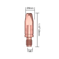 Контактный наконечник PARWELD BZL SB230A-350W (d=0.9мм, CuCrZr, M6x28x8мм, упаковка 25 шт.)