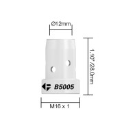 Диффузор газовый горелки PARWELD BZL SB380A/SB401W/SB501W (12x28xM16x1, керамика, упаковка 5 шт.)